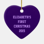 De eerste kerstversiering van baby's is een gevlek keramisch ornament (Achterkant)