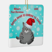 De eerste kerstversiering van de gepersonaliseerde keramisch ornament (Rechts)