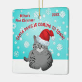 De eerste kerstversiering van de gepersonaliseerde keramisch ornament (Links)