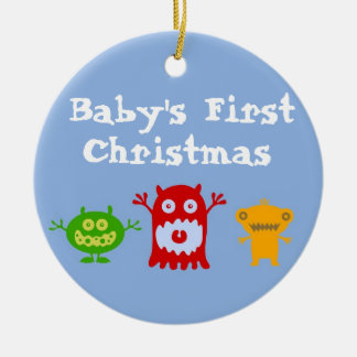 De eerste kerstversiering van de kleine Monsters B Keramisch Ornament