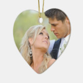 De eerste kerstversiering van een paar | Monogram Keramisch Ornament (Links)