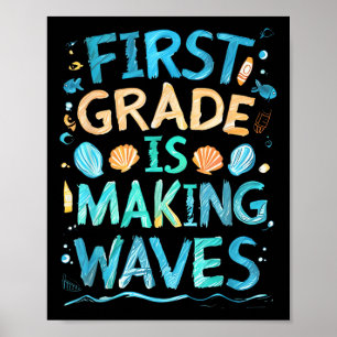 De eerste klas maakt golven terug naar school Kind Poster