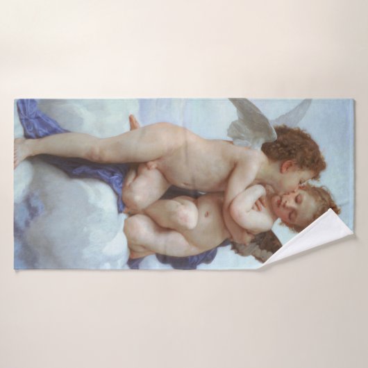 De eerste kus, Amor en Psyche, Bouguereau Badhanddoek (Badhanddoek)