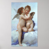 De eerste kus, Amor en Psyche, Bouguereau Poster (Voorkant)