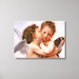 De Eerste Kus van engelen, Fijn Art. Bouguereau Canvas Afdruk