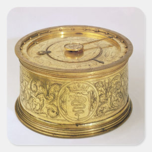 De eerste lenteklok met druk, 1525 vierkante sticker