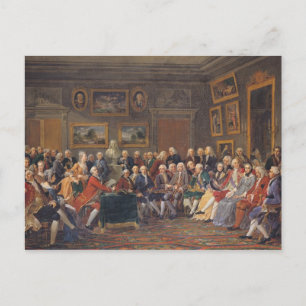 De eerste lezing in de zaal briefkaart
