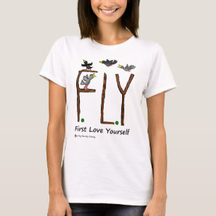 De Eerste Liefde van de VLIEG van de slogan zelf T-shirt