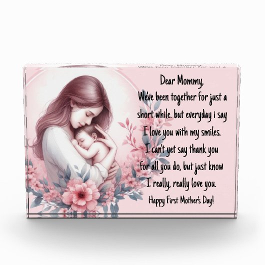 De eerste Moederdag-letter van een baby Fotoblokken (Voorkant)