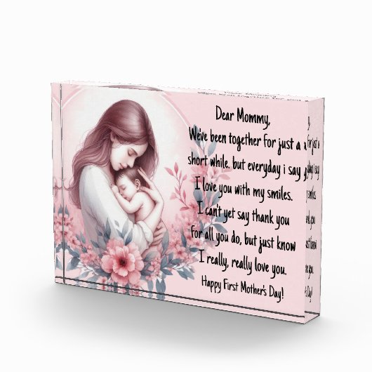 De eerste Moederdag-letter van een baby Fotoblokken (Rechts)