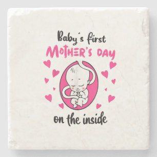 De eerste Moederdag van de baby aan de binnenkant Stenen Onderzetter
