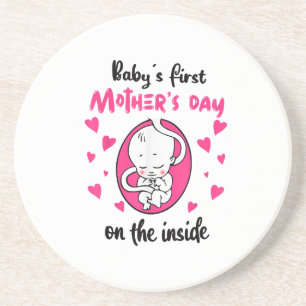 De eerste Moederdag van de baby aan de binnenkant Zandsteen Onderzetter