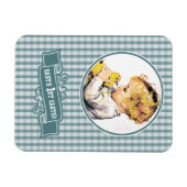 De eerste Pasen van de baby.  babyjongen Magneet (Horizontaal)