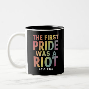 De Eerste Pride Was Een Rel LGBT Gay Bondgenoot Re Tweekleurige Koffiemok