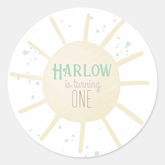 De eerste reis rond de zon die een eerste verjaard ronde sticker (Voorkant)