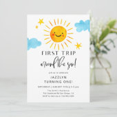 De eerste reis rond de zondag uitnodiging (Staand voorkant)