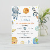 De eerste reis rond de zondag uitnodiging (Staand voorkant)