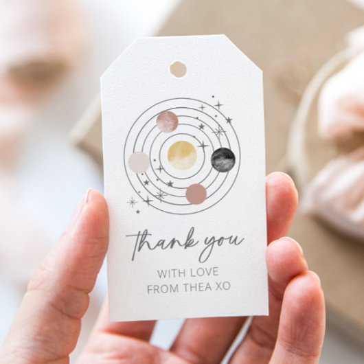 De eerste reis rond de zonneruimte cadeaulabel