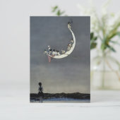 “De eerste reis van de maan” van W Heath Robinson RSVP Kaartje (Staand voorkant)