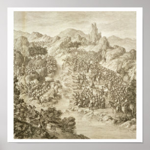 De eerste strijd tussen het Chinese leger en dat Poster