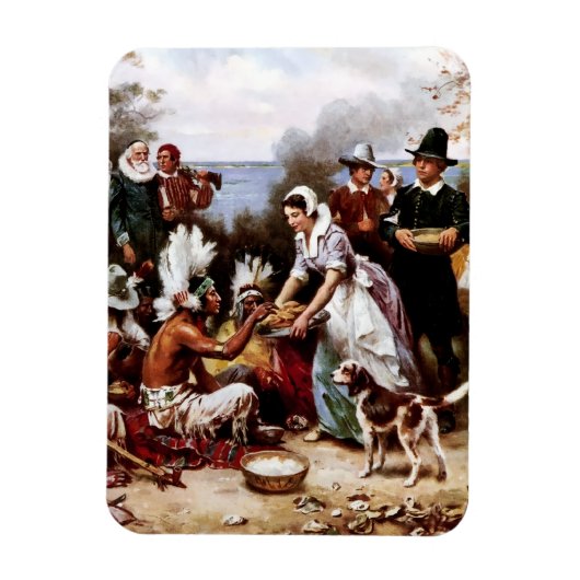 De eerste Thanksgiving, 621. Fine Art Gift Magneet (Verticaal)