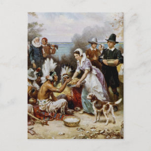 De eerste Thanksgiving Feestdagenkaart