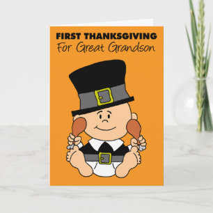 De eerste Thanksgiving van de achterkleinzoon Scha Kaart