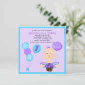 De eerste uitnodiging voor de geboorte van Bright (Staand voorkant)