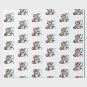 De eerste verjaardag van de baby. cadeaupapier