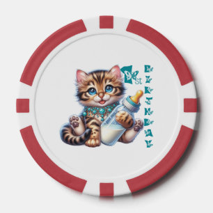 De eerste verjaardag van de baby. poker chips
