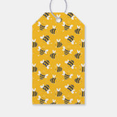 De eerste verjaardag van de bijengele & roze babyt cadeaulabel (Achterkant)