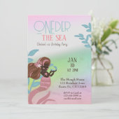 De eerste verjaardag van de Zee Mermaid Kaart (Staand voorkant)