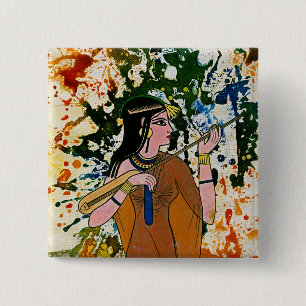 De Egyptische betoger Michael Moffa Vierkante Button 5,1 Cm