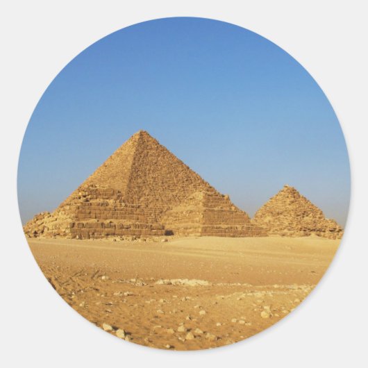 De Egyptische piramides Ronde Sticker (Voorkant)