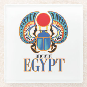De Egyptische sjaalkever. Ancient Egypte Glazen Onderzetter