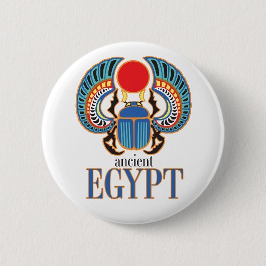 De Egyptische sjaalkever. Ancient Egypte Ronde Button 5,7 Cm (Voorkant)