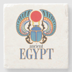 De Egyptische sjaalkever. Ancient Egypte Stenen Onderzetter