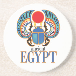 De Egyptische sjaalkever. Ancient Egypte Zandsteen Onderzetter