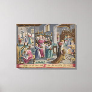 De eieren worden naar behoren in Worms gestrooid, Canvas Afdruk