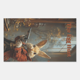 De eierjacht, de jacht op paashaas rechthoekige sticker