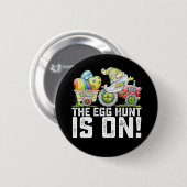 De eierjacht is op Gnome Grappig Pasen Ronde Button 5,7 Cm (Voorkant /achterkant)
