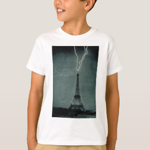 De Eiffel Tower steekt door bliksem T-shirt