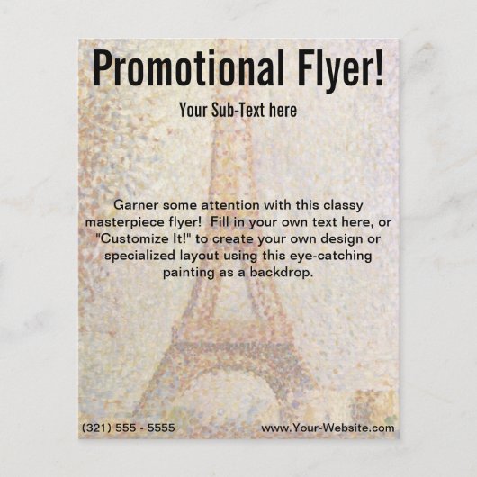 De Eiffeltoren van Georges Seurat Flyer (Voorkant)