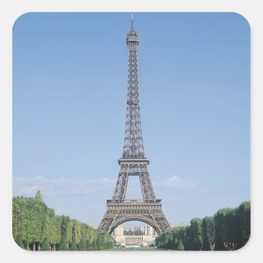 De Eiffeltoren Vierkante Sticker (Voorkant)