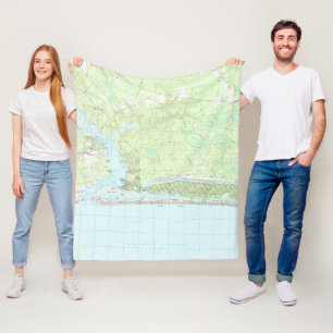 De eiken Kaart van Noord-Carolina van het Eiland Fleece Deken