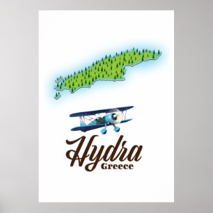 De eilandkaart van Skyros Griekenland Poster