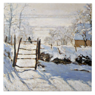De Ekster, beroemd schilderij van Claude Monet, Tegeltje