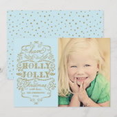 De elegante Blauwe Kaarten van de Foto van de (Voorkant / Achterkant)