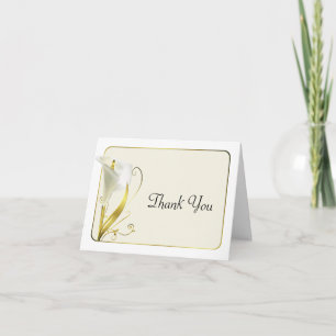 De elegante Calla van het Wit en van het Ivoor Bedankkaart