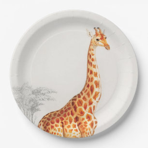 De elegante Giraffe Papieren Bordje